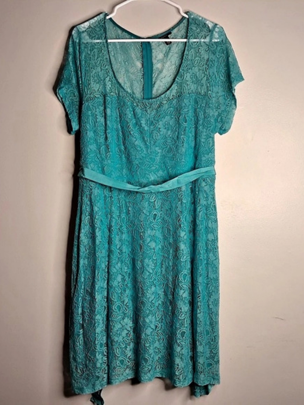 Torrid Retro Chic Teal Lace Midi Dress, Floral, Size 20